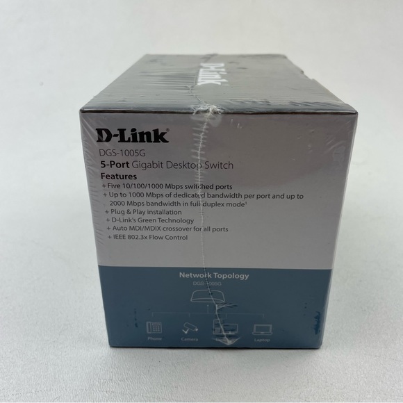 D-Link (DGS-1005G) 5 Port Gigabit Ethernet Switch New In Box - Picture 2 of 4